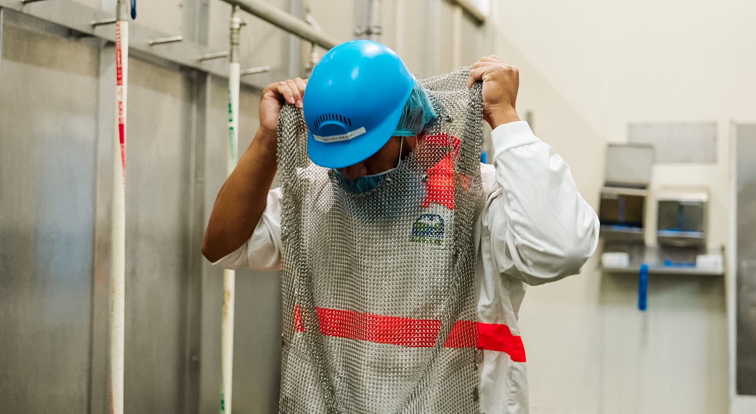 Big River Pork team members on site in personal protective equipment